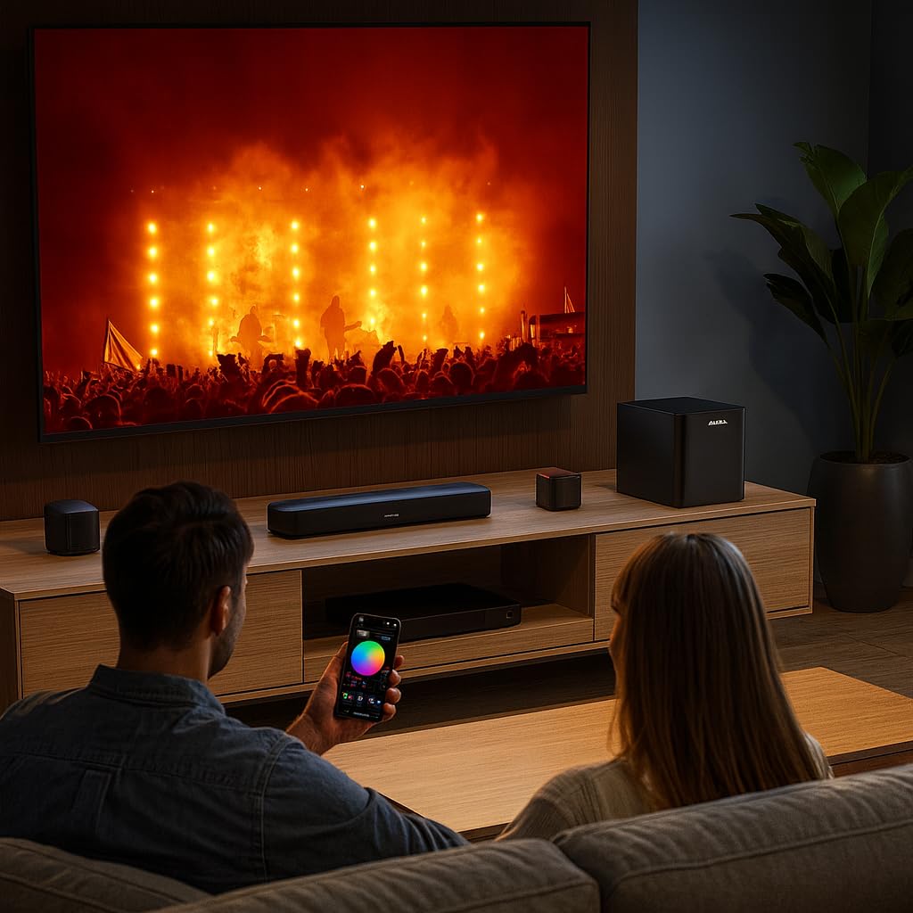 ULTIMEA 7.1ch Sound Bar with Dolby Atmos, Surround Sound System for TV with 4 Surround Speakers, Sound Bar for Smart TV with App Control, Soundbar with Subwoofer for Home Theater, HDMI eARC, Aura A60 - Customer Photo 1