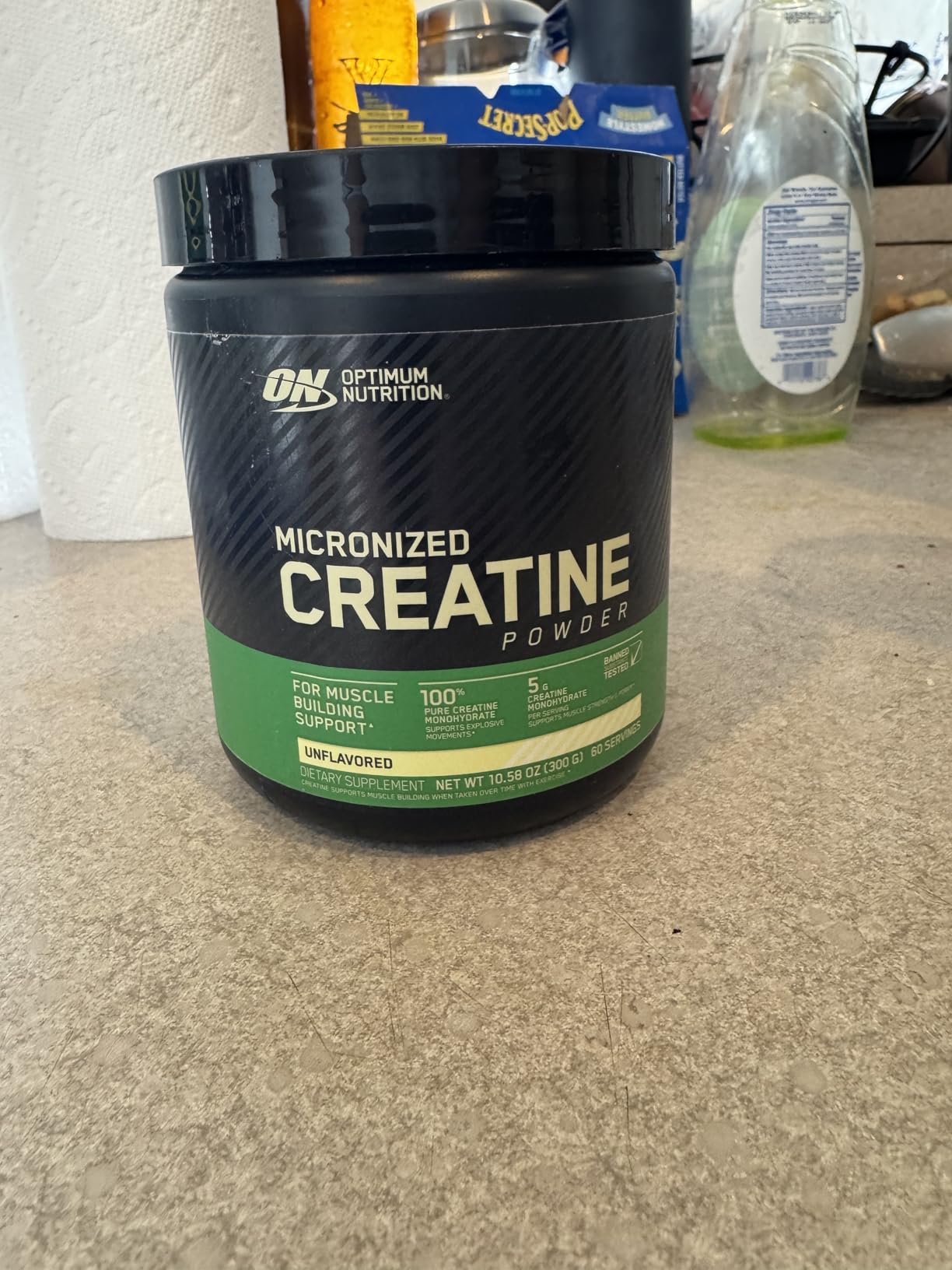 Optimum Nutrition Micronized Creatine Monohydrate Powder, Unflavored, 120 Servings, 600 Grams customer photo 1