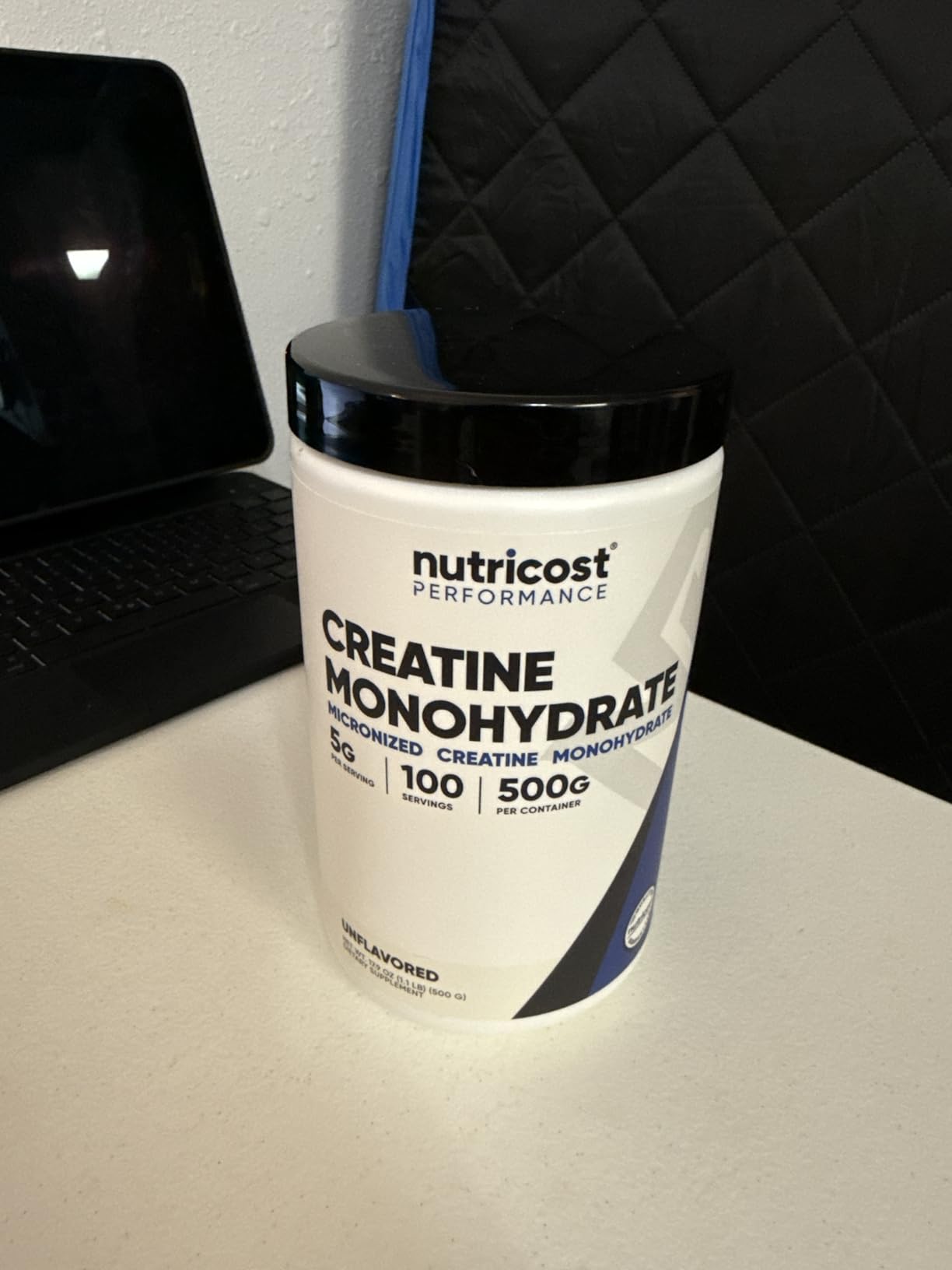 Nutricost Creatine Monohydrate Micronized Powder 500G, 5000mg Per Serv (5g) - 100 Servings, 17.9 Oz customer photo 1