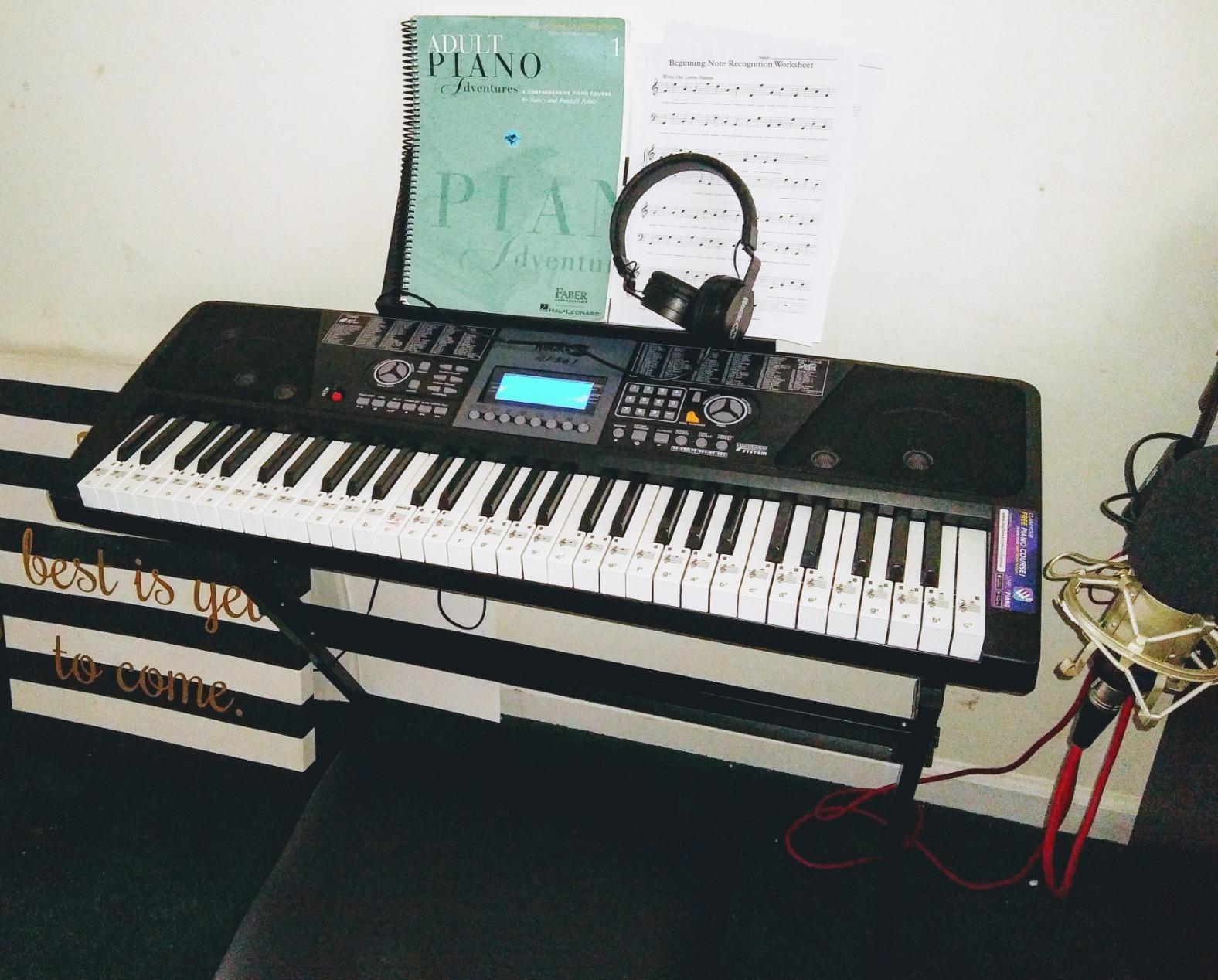 RockJam 61-Key Keyboard Piano Kit with Stand, Stool, Headphones, Keynote Stickers & Lessons customer photo 1