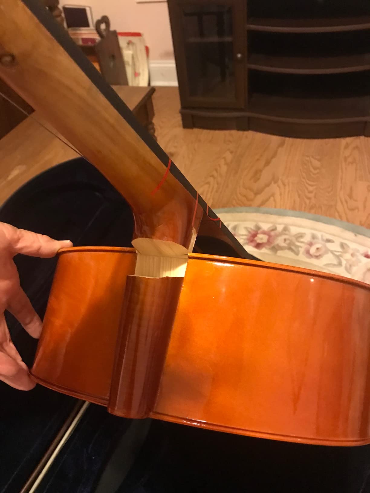 LYKOS 4/4 Professional Wood Acoustic Cello Beautiful Varnish Finishing+ Case + Bow + Rosin for Beginner (Black) customer photo 2