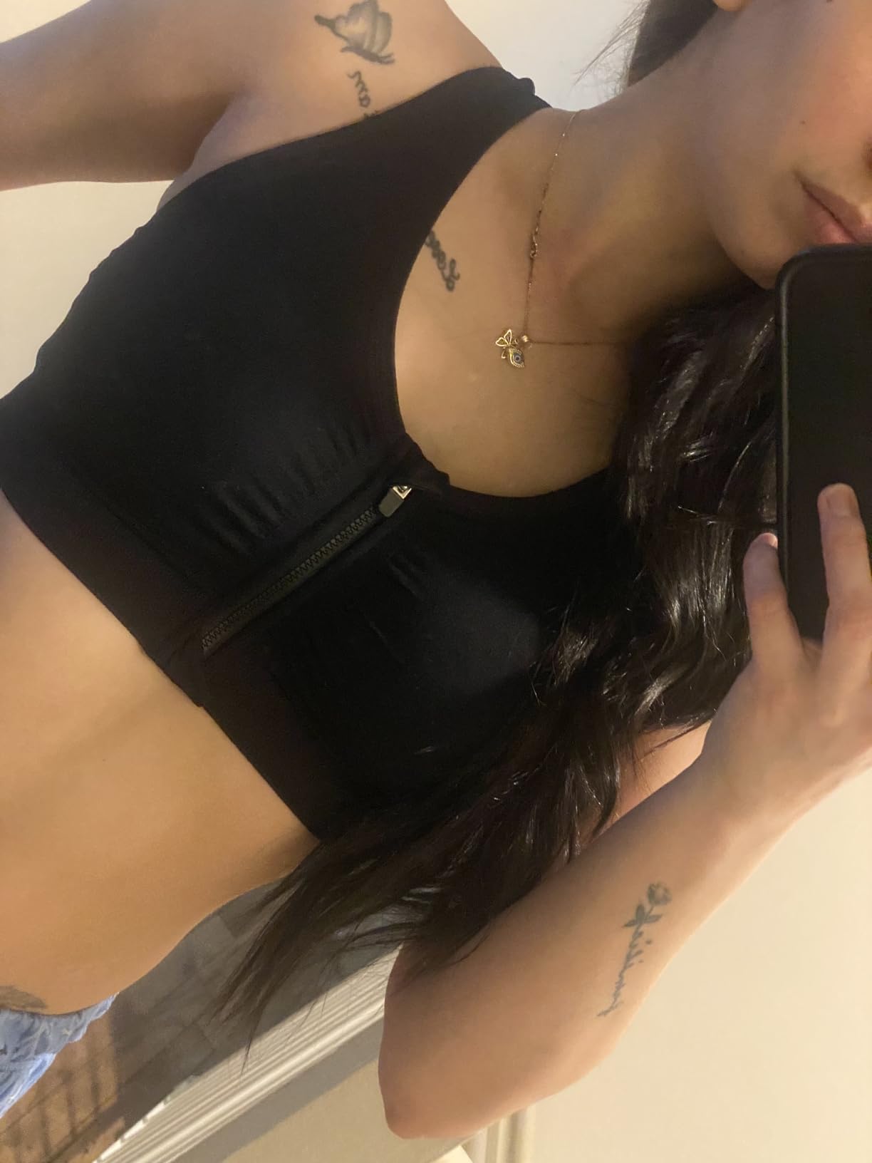 Women's Zip Front Sports Bra Wireless Post-Surgery Bra Active Yoga Sports Bras customer photo 1