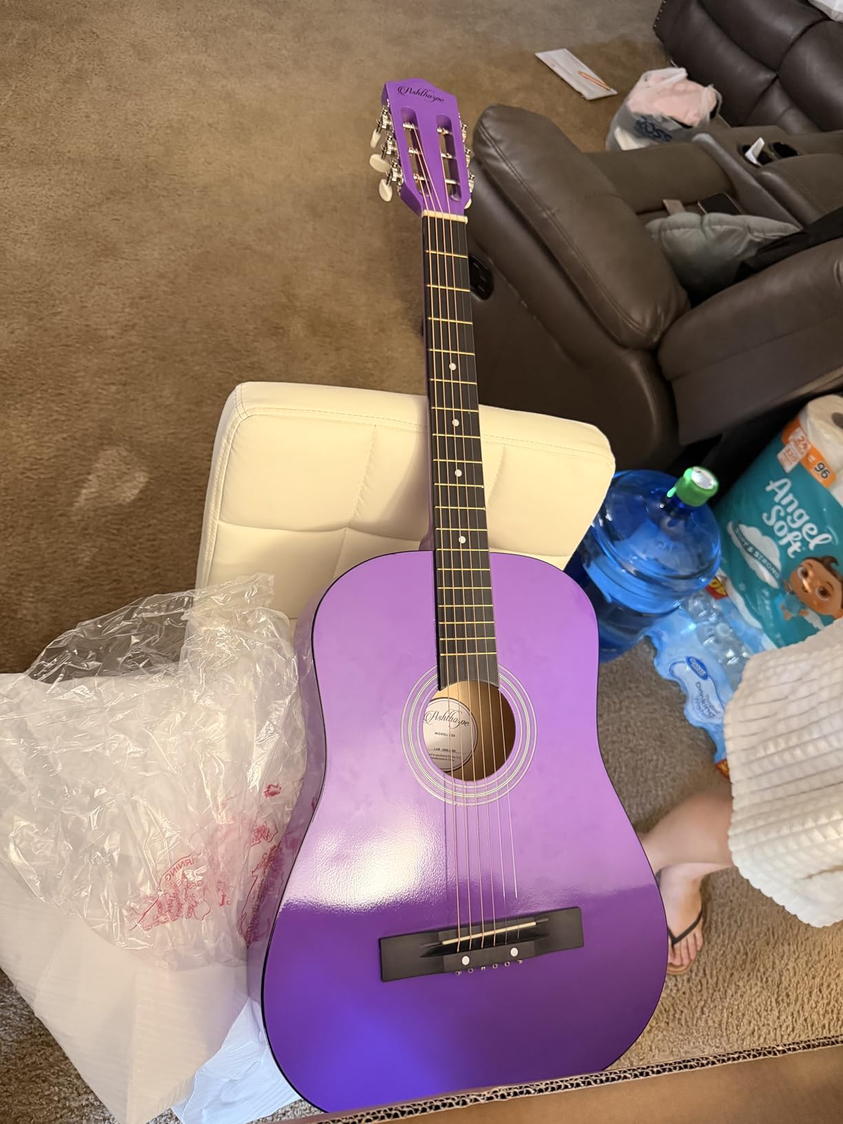 Ashthorpe 38-inch Beginner Acoustic Guitar Package (Blue), Basic Starter Kit w/Gig Bag, Strings, Strap, Tuner, Pitch Pipe, Picks customer photo 2