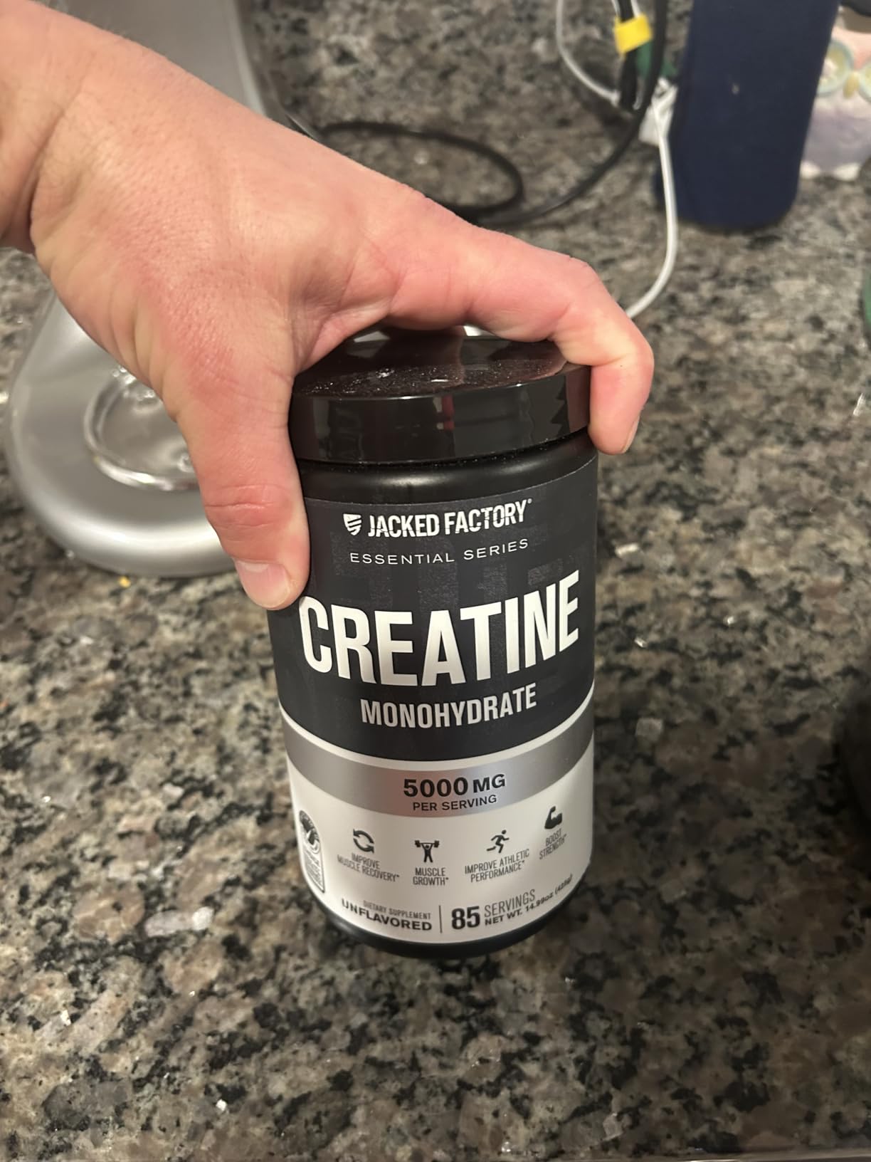 Jacked Factory Creatine Monohydrate Powder 425g - 5g Daily Creatine Supplement for Men and Women, Vegan-Friendly, Third-Party Tested - 85 Servings, Unflavored customer photo 1