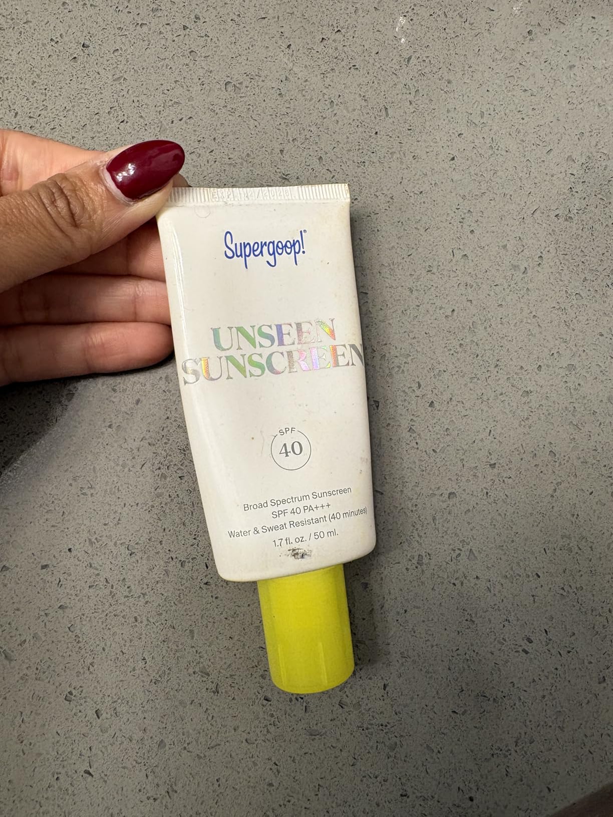 Supergoop! Unseen Sunscreen - SPF 40 - Clear & Invisible Face Sunscreen + Broad Spectrum + Makeup-Gripping Primer - Weightless, Scentless, Oil Free - For All Skin Types & Tones - 0.5 fl oz customer photo 1