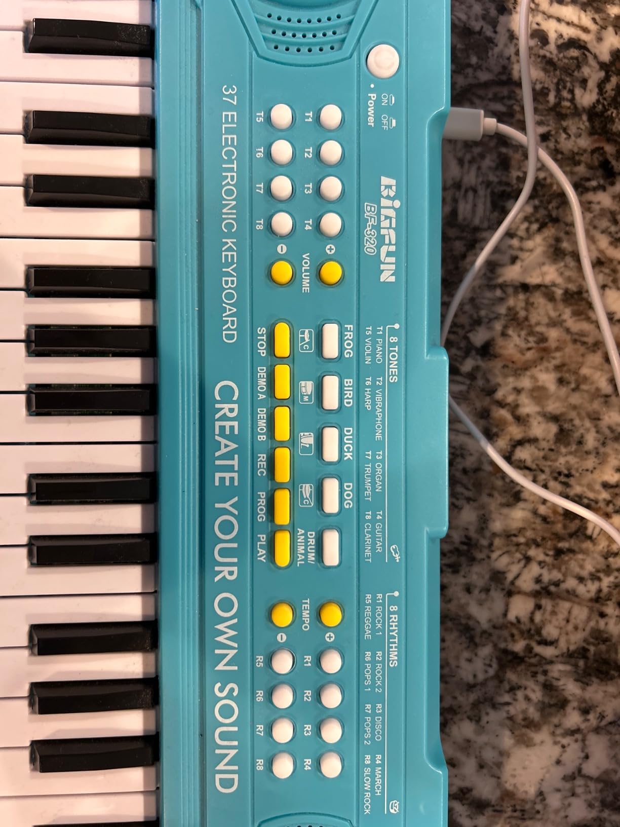Keyboard Piano for Kids, BIGFUN 37 Keys Toddler Piano Multifunction Music Educational Instrument Toy, Electronic Kids Keyboard for 3-7 Year Old Girls and Boys (Blue) customer photo 1
