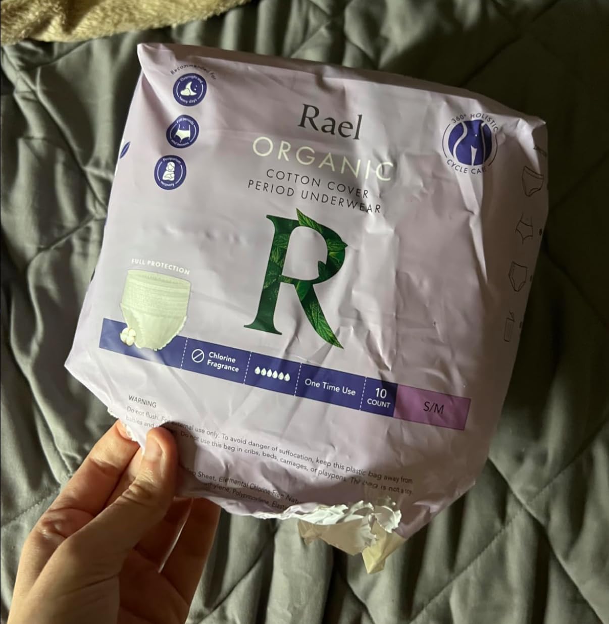 Rael Disposable Underwear for Women, Organic Cotton Cover - Incontinence Pads, Postpartum Essentials, Disposable Underwear, Unscented, Maximum Coverage customer photo 1