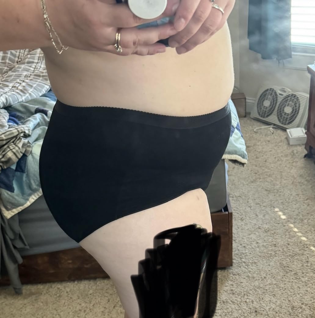 INNERSY Plus Size XL-5XL Big Curvy Woman Cotton Underwear High Waist Briefs 5-Pack customer photo 1