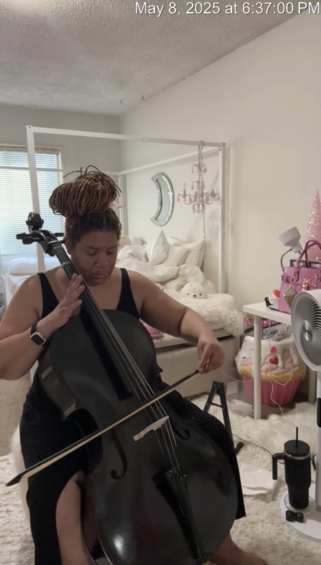 Ktaxon Full-Size Cello, Beginner Cello 4/4, Acoustic Cello Kit with Portable Bag, Bow, Bridge, Rosin, Adults & Kids String Musical Instruments(Nature) customer photo 2
