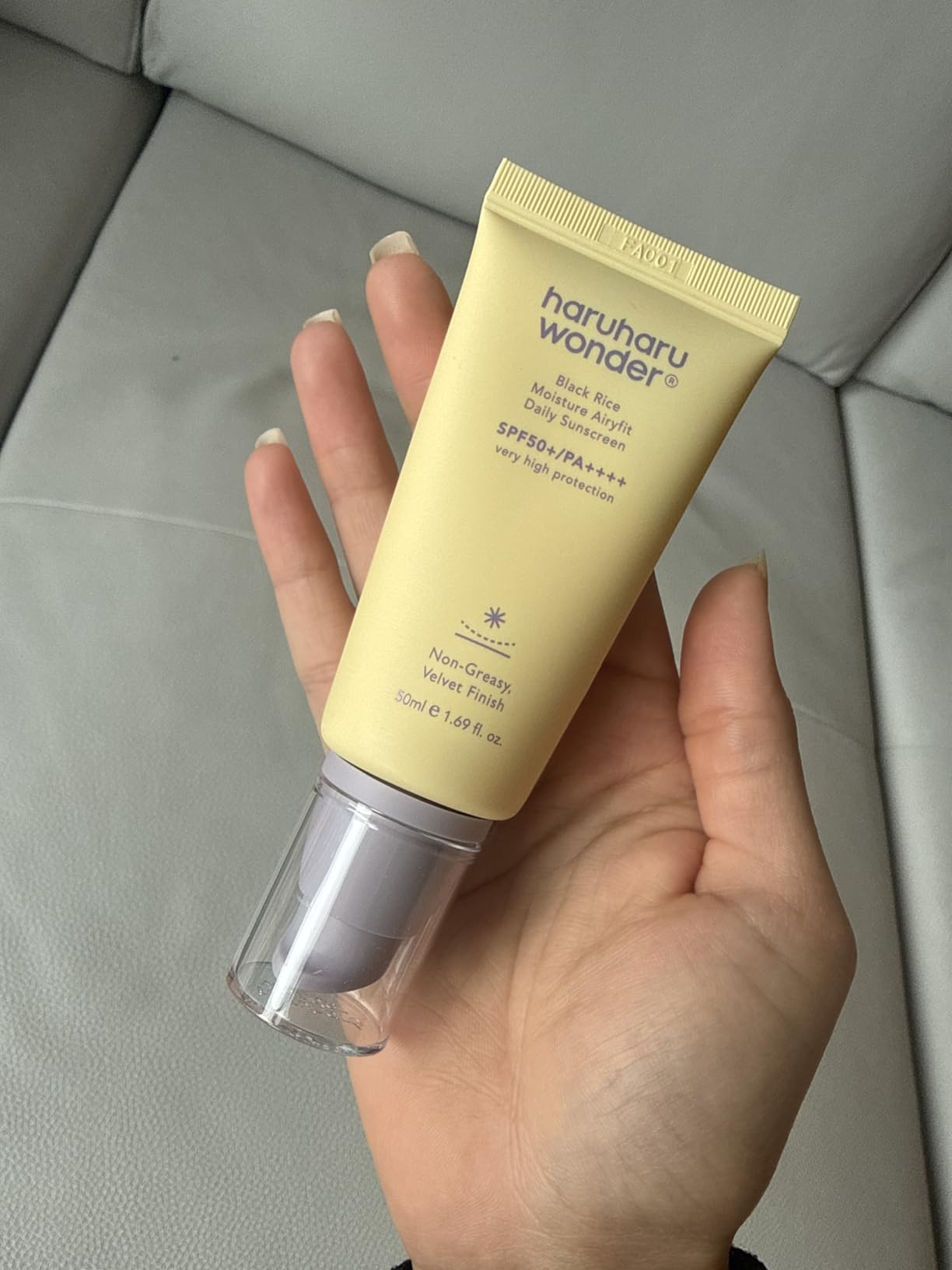 Haruharu Wonder Black Rice Moisture Airyfit Daily Sunscreen 1.69fl.oz - Velvet Finish, No White Cast, Hydrating, Moisturizing, Korean Skin Care, Vegan, Clean Beauty customer photo 1