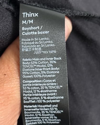 Thinx Ultra-Soft Period Underwear, Overnight Boy-Shorts Leakproof, Holds Up to 12 Regular Tampons, Period Underwear for Women, Reusable & Controls Odor, Black, 4X customer photo 1
