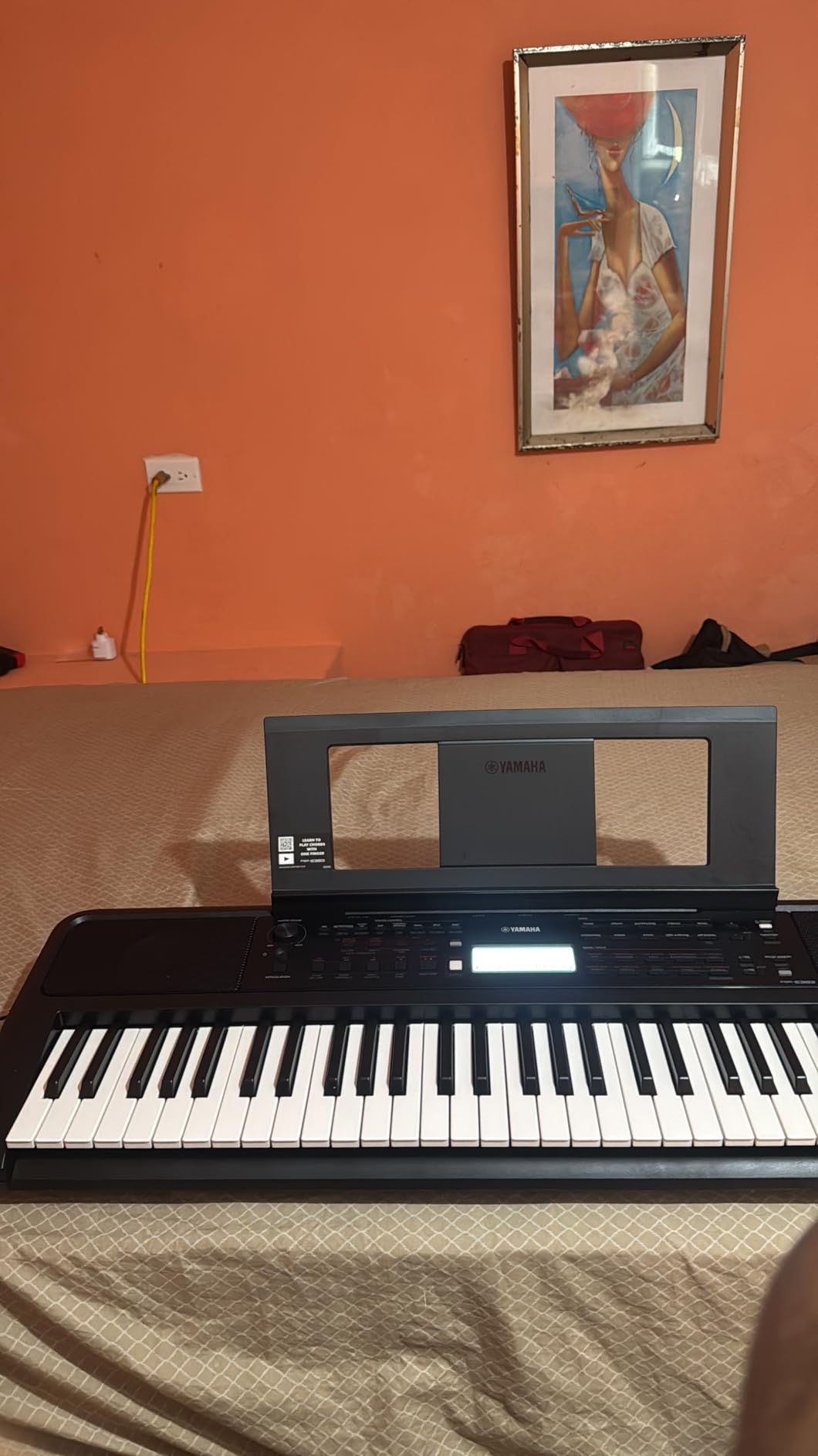 Yamaha 61 Touch Sensitive Keys Portable Keyboard for Beginners with Music Rest, Power Adapter PSR-E383 customer photo 1