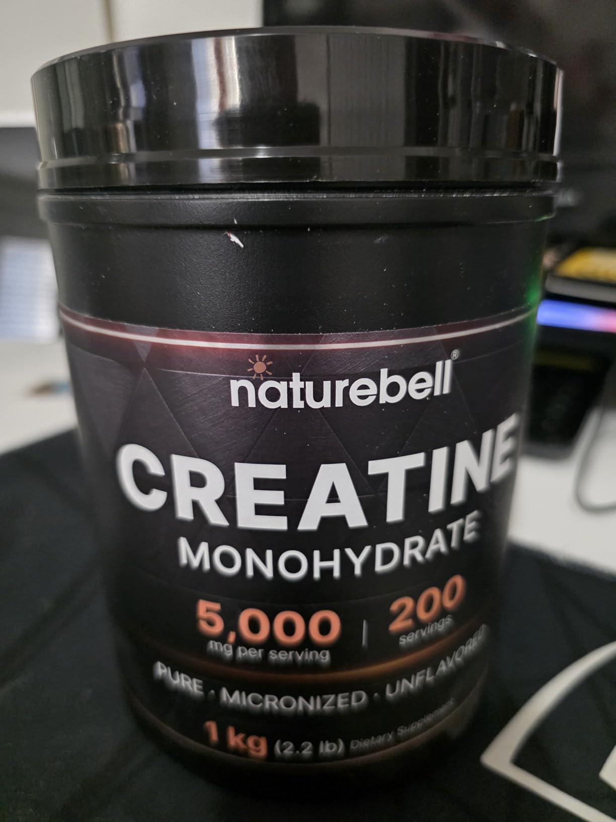 NatureBell Creatine Monohydrate Powder 1,000g, 5,000mg Per Serving, 200 Servings (2.2 lb) | Micronized, Pure & Unflavored | Pre-Workout Muscle Support* | Keto, Vegan, Filler-Free customer photo 1