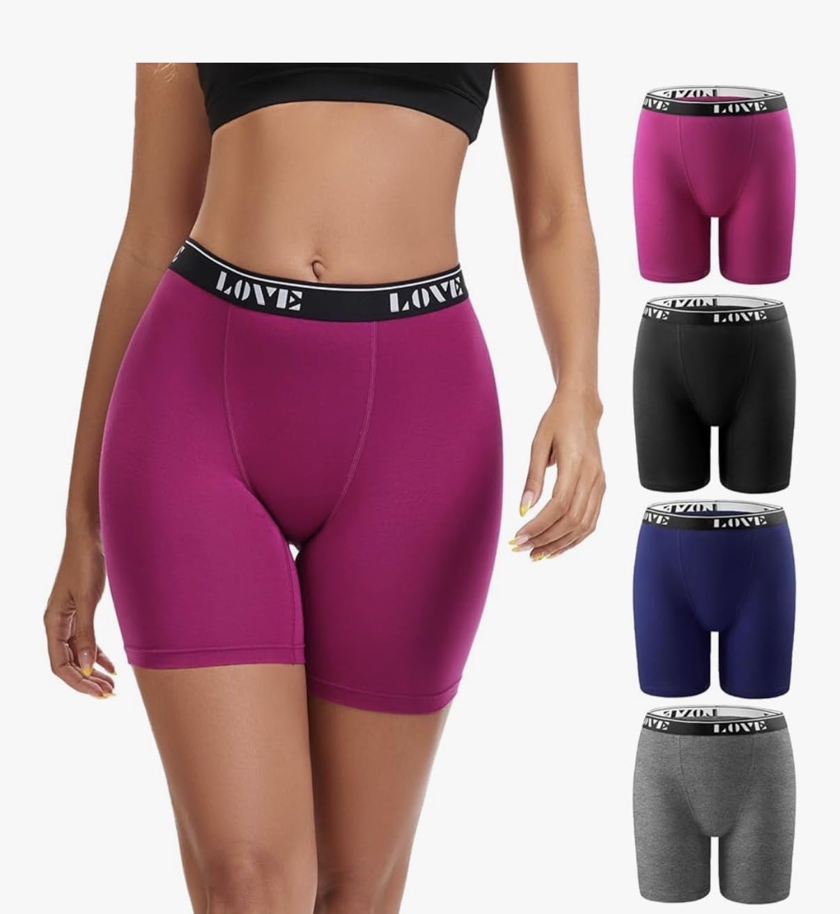 Womens Boxer Briefs High Waisted Modal Boy Shorts Underwear (Regular & Plus Size) customer photo 1