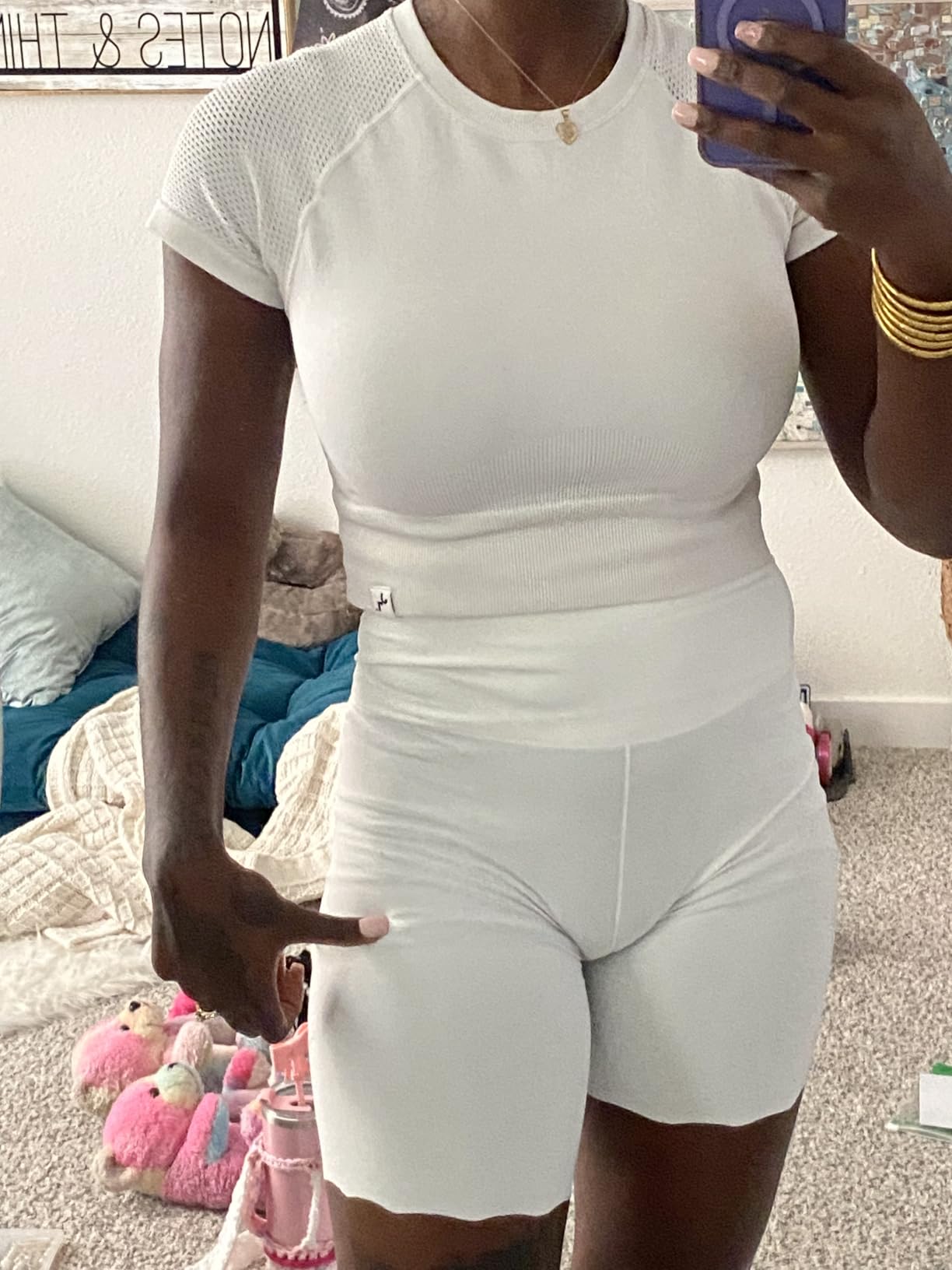 Women's High Waisted Cooling Slip Shorts - Anti Chafing Under Dress Shorts for Women, Scalloped Edge Safety Shorts customer photo 1