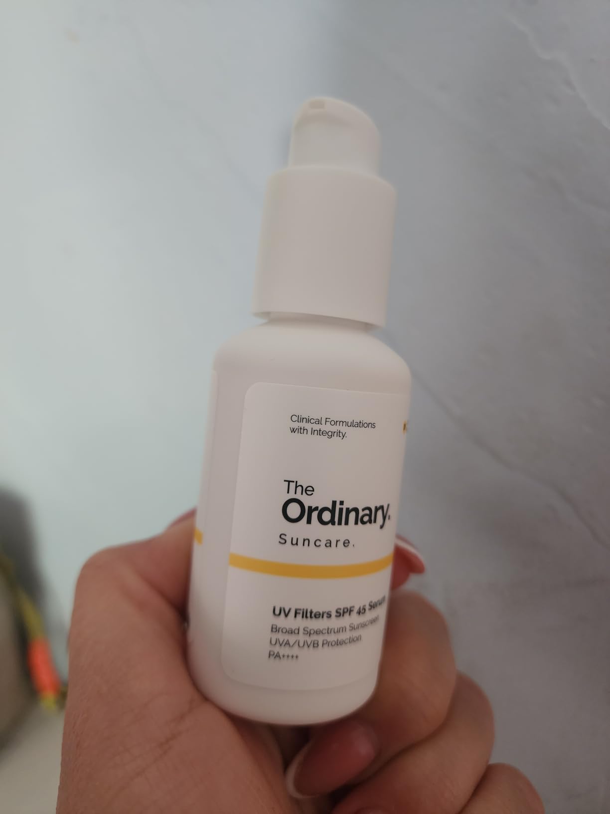 The Ordinary UV Filters SPF 45 Serum Sunscreen for Face, Lightweight Hydrating Broad-Spectrum Sunscreen, UVA/UVB Protection, Non-Comedogenic, No White Cast, 2 Fl Oz customer photo 1