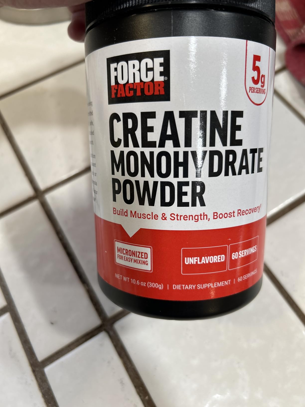 Force Factor Creatine Monohydrate Powder, 5g Micronized Dose to Support Muscle Growth, Strength, Recovery, Cognitive Health & Memory, Unflavored, 200 Servings customer photo 1