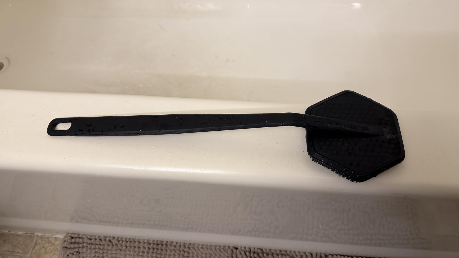 TOOLETRIES Silicone Back Scrubber for Shower, Exfoliating Body & Bath Brush, Long Ergonomic Handle, Non-Slip Grip for Hard-to-Reach Areas, Hygienic Silicone Bath Accessory for Men & Women - Charcoal customer photo 1