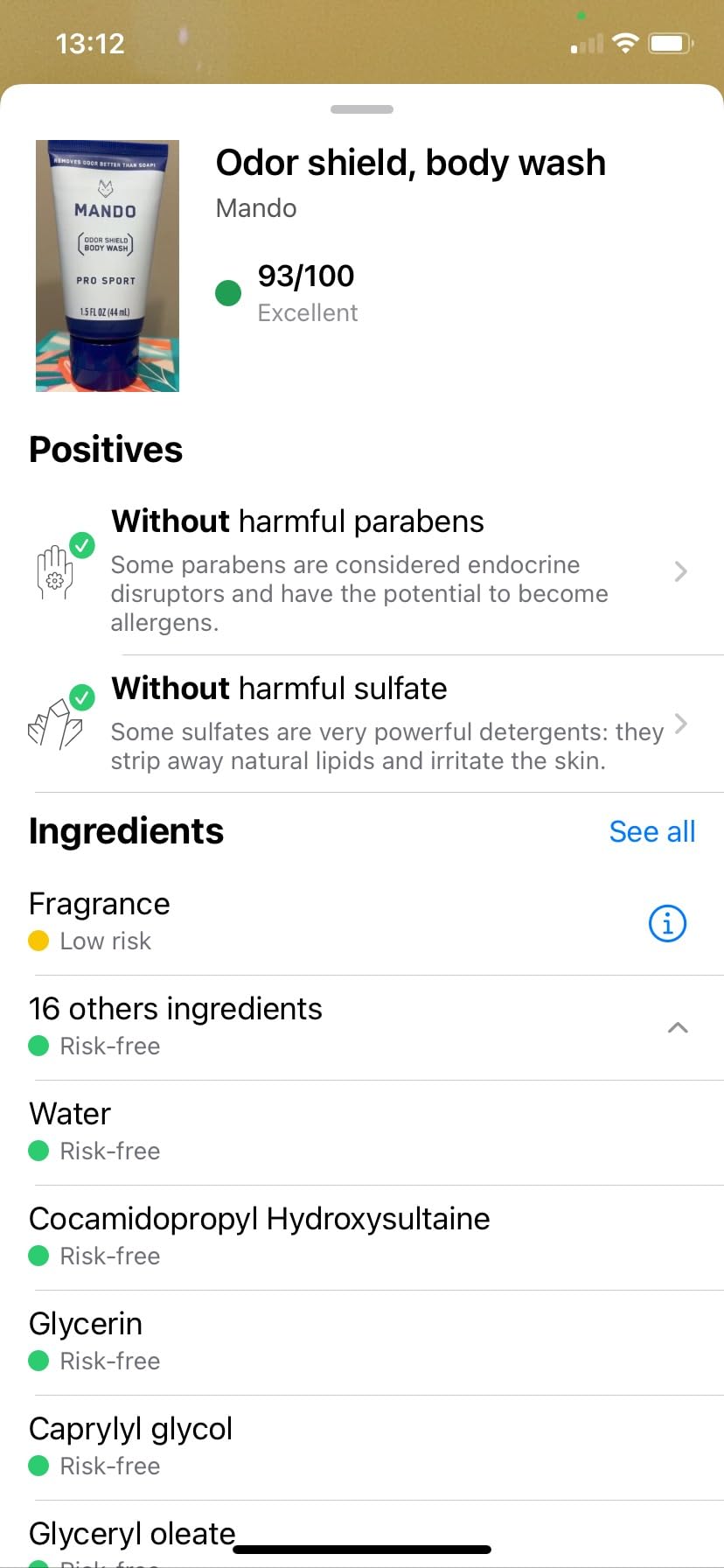 Mando Odor Shield Body Wash - 24 Hour Control, Pro Sport, 8.5 oz customer photo 2