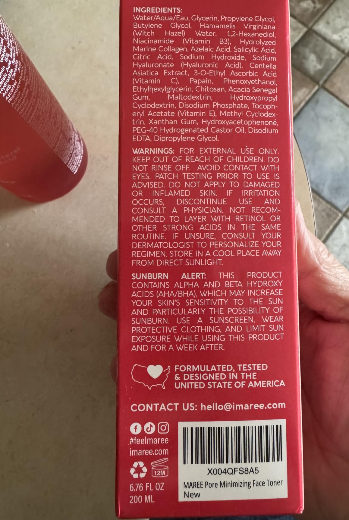 MAREE Pore Minimizer for Face Toner - Witch Hazel Toner with Niacinamide & Marine Collagen - Gentle Exfoliating Oil Control - BHA Liquid Exfoliant - Alcohol Free customer photo 2