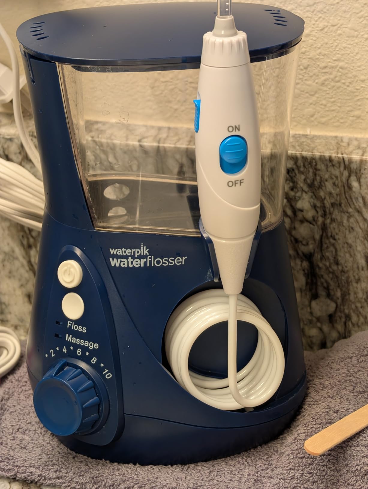 Waterpik Aquarius Water Flosser For Teeth Cleaning, Gums, Braces, Dental Care, Electric Power With 10 Settings, 7 Tips For Multiple Users And Needs, ADA Accepted, White WP-660 customer photo 2