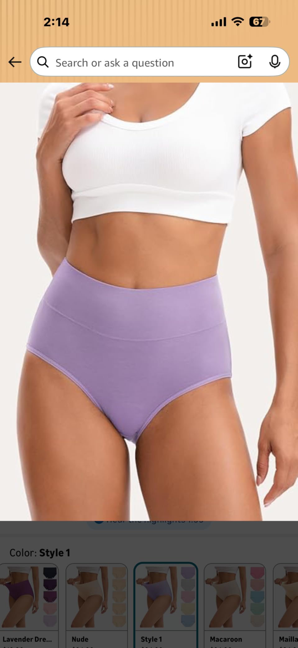 INNERSY Women's High Waisted Underwear Cotton Panties Regular & Plus Size 5-Pack customer photo 2