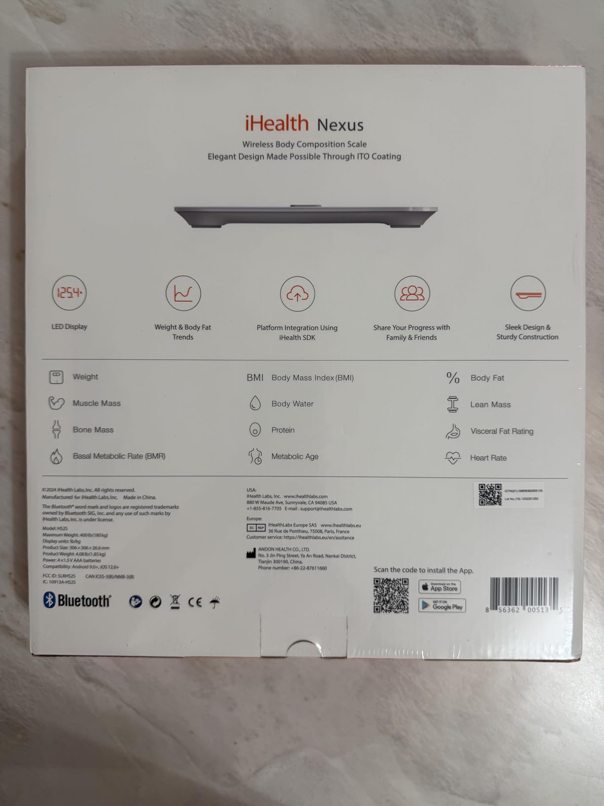 iHealth Nexus Smart Scale for Body Weight Bluetooth, Digital Bathroom Scale Body Fat and Muscle, Body Composition Monitor Health Analyzer for BMI Compatible for iOS & Android Accurate to 0.1lb-White customer photo 2
