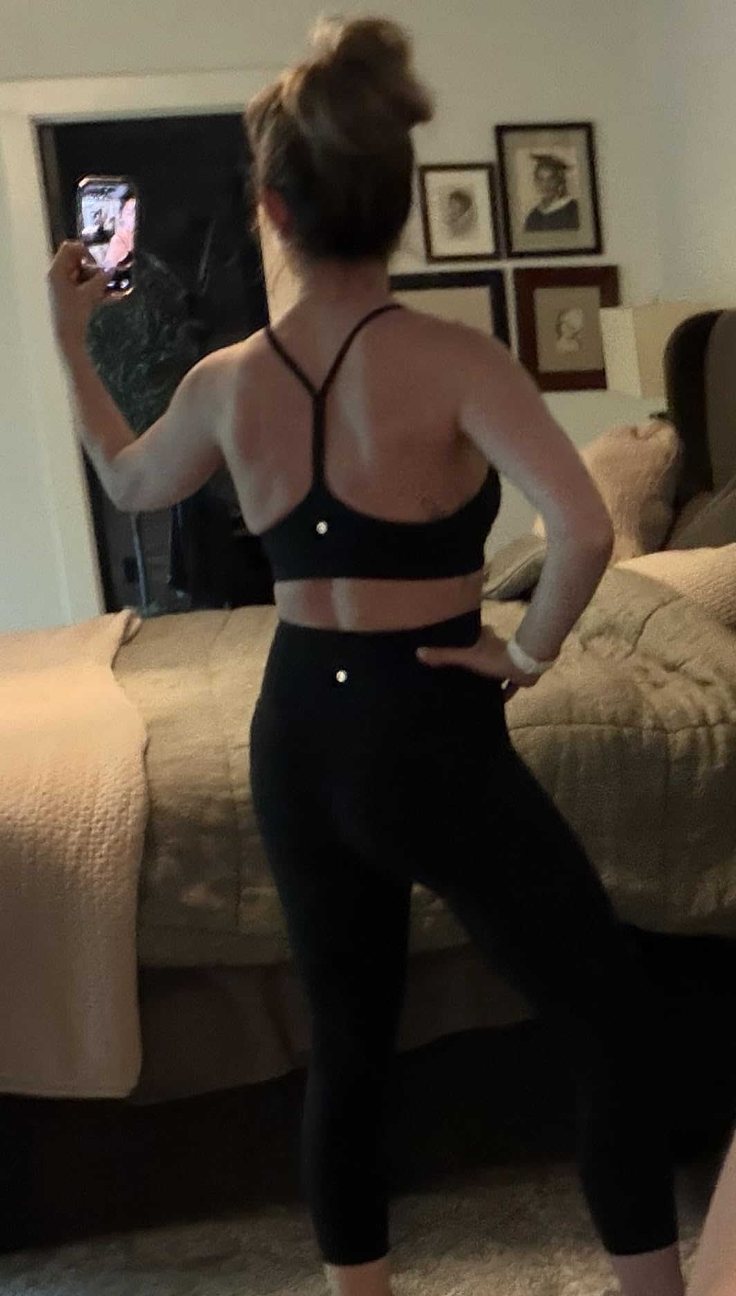 Butterluxe Y Back Sports Bras for Women - Padded Racerback Low Impact Spaghetti Thin Strap Workout Yoga Top customer photo 1