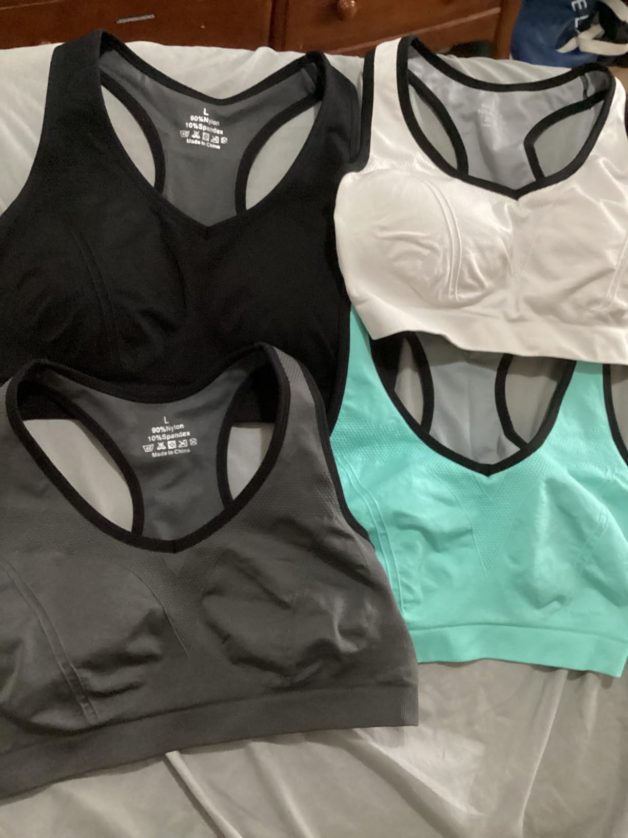 Racerback Sports Bras for Women with Pads - High Impact Athletic Tank Tops for Yoga and Workout Brassieres Bra customer photo 1