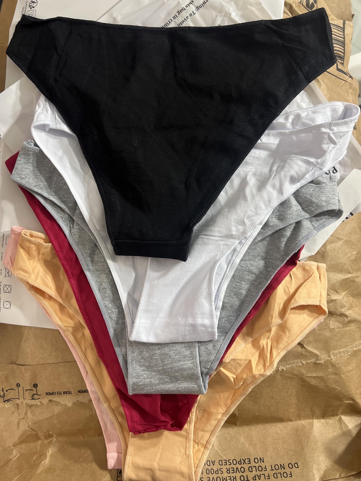 FINETOO 6 Pack Cotton Underwear for Women Cute Low Rise Bikini Panties High Cut Breathable Sexy Hipster Womens Cheeky S-3XL customer photo 1