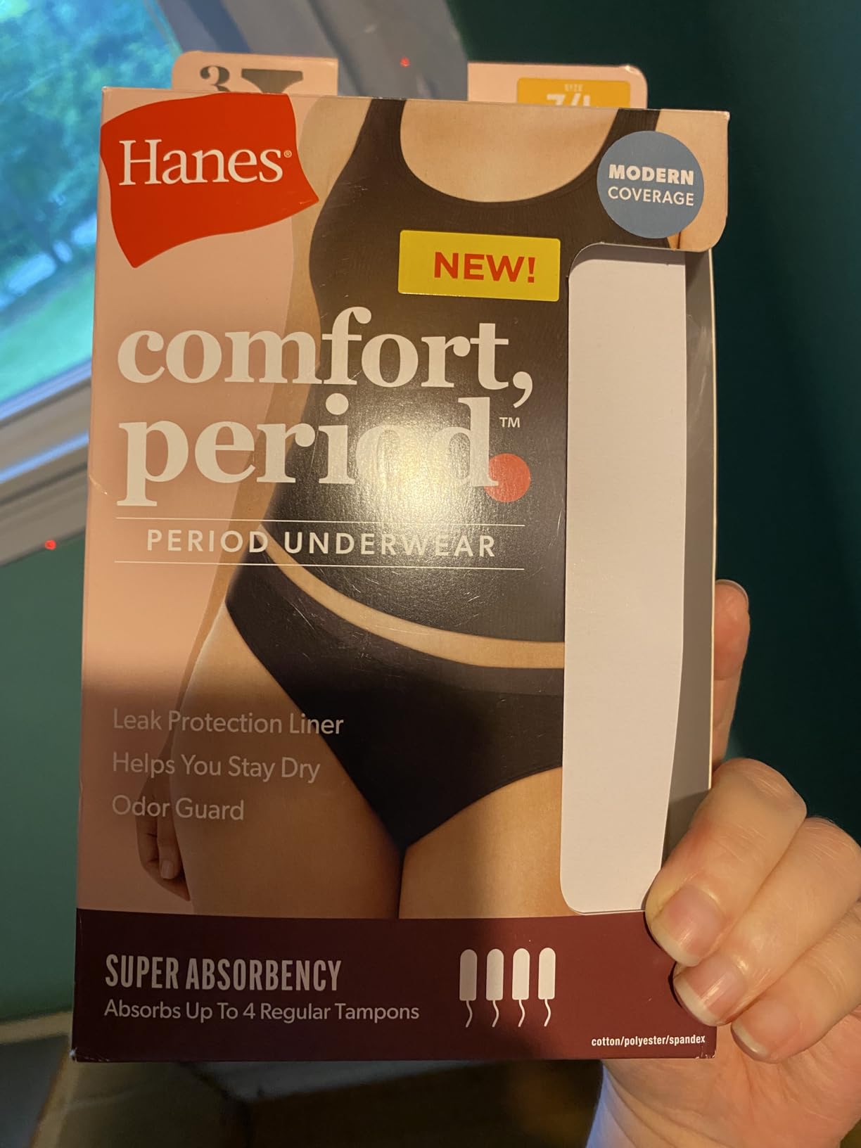 Hanes Women's Comfort, Period. Underwear, Bikini Period Underwear, Super Leaks Period Underwear, 3-pack customer photo 1