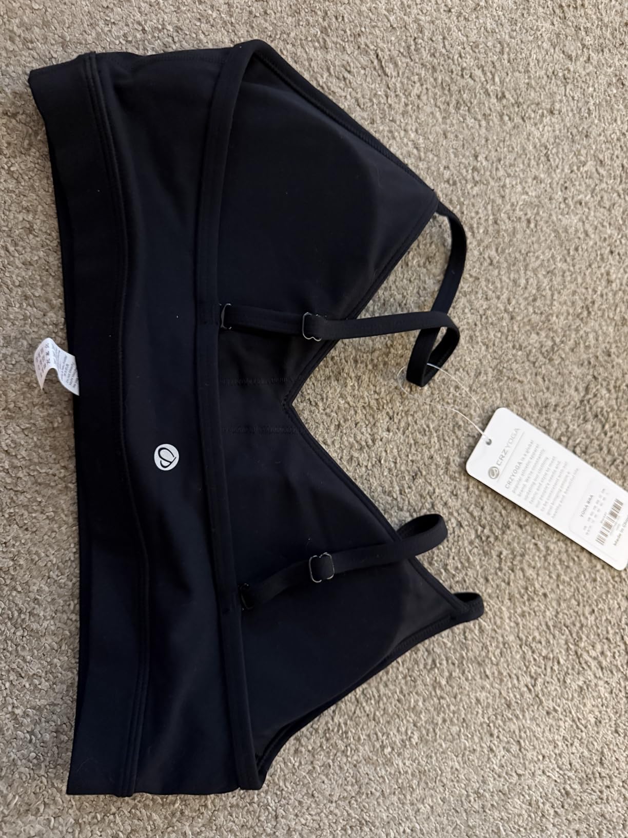 CRZ YOGA Butterluxe V-Neck Sports Bras for Women - Adjustable Thin Straps Padded Yoga Top Basic Wireless Camisole customer photo 2