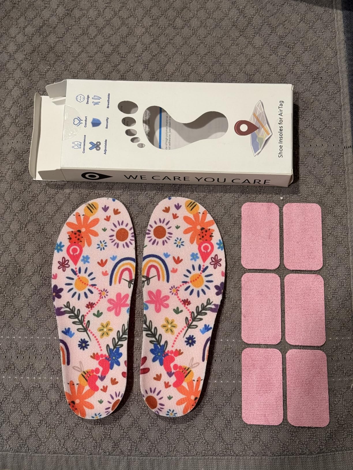 Insoles Compatible with Airtag Hidden Holder for Kids, Tracker Device Case Comfortable Shoe Inserts for Children Adults and Elderly, Cute Inserts for Shoes Blue 175-190mm customer photo 1