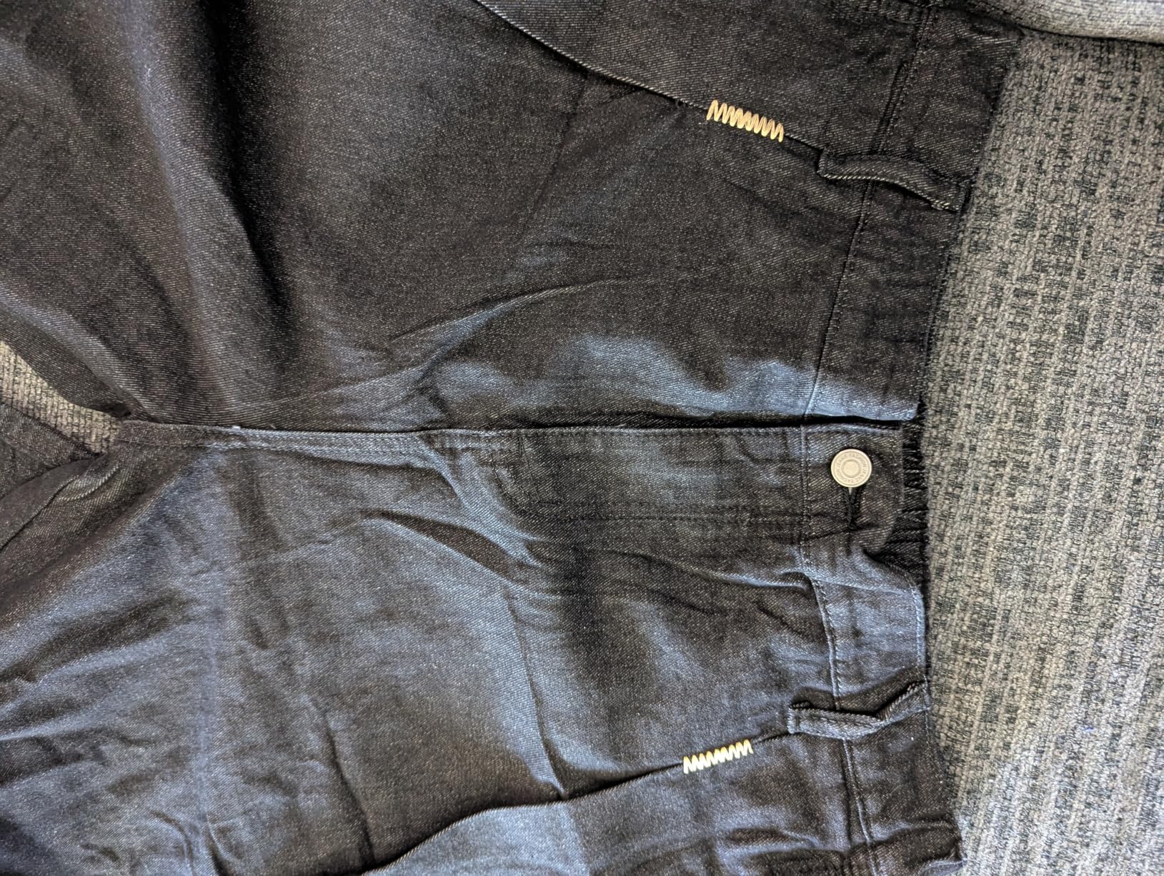 Men's Baggy Wide Leg Jeans Premium Black Raw Denim Streetwear Loose Fit Straight Casual Pants with Pleat Details customer photo 2