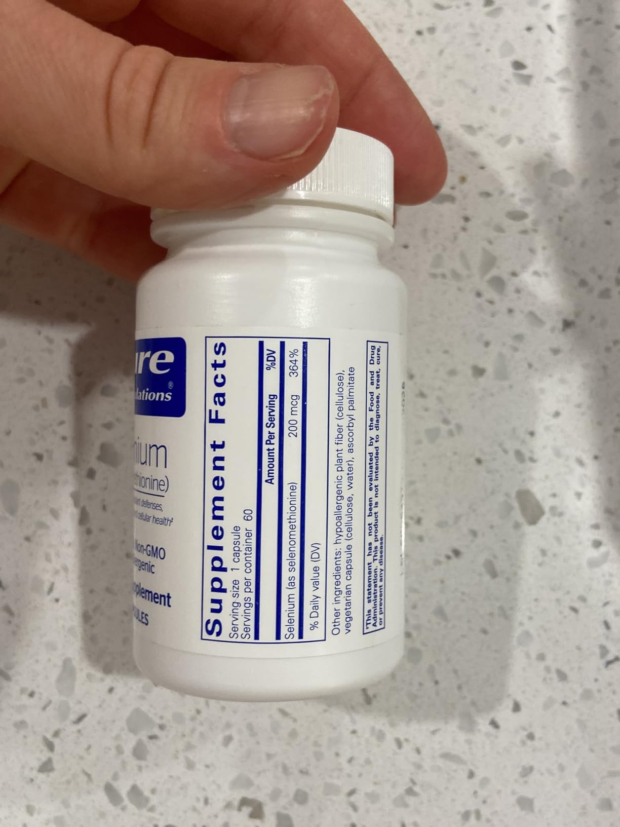 Pure Encapsulations Selenium, 200 mcg | For Healthy Cellular Function, Immune System and Antioxidant Defenses*, Mineral Supplement, Vegan and Gluten-Free customer photo 2