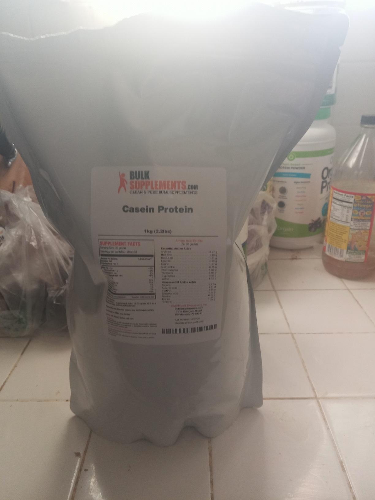 BulkSupplements.com Casein Protein Powder - Micellar Casein Powder, Slow Digesting Protein - Unflavored & Gluten Free, 30g per Serving, 1kg (2.2 lbs) (Pack of 1) customer photo 1
