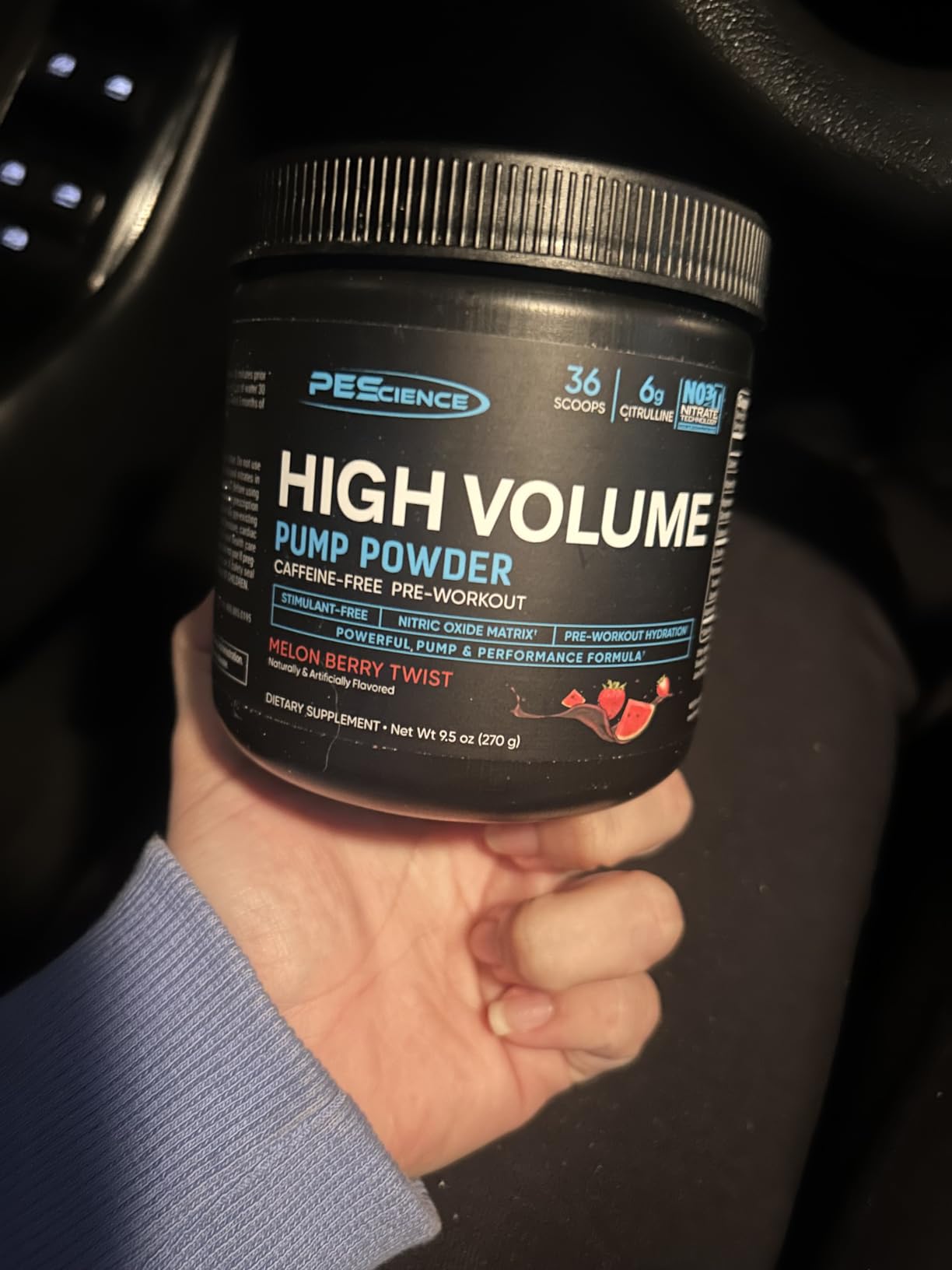 PEScience High Volume Stim-Free Pre-Workout Powder, Melon Berry Twist | Stim-Free, Caffeine-Free, L-Citrulline & L-Arginine Nitrate, Non-Stim Pump, 36 Scoops customer photo 1
