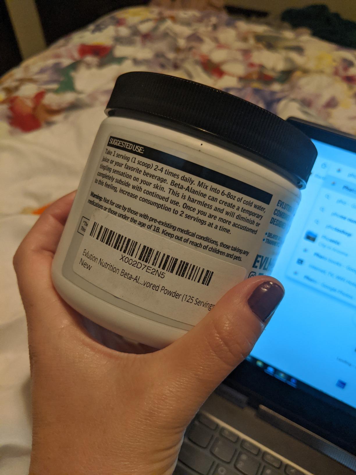 Evlution Nutrition Beta-Alanine - Supports Muscle Endurance, Intense Training & Strength - 1.6g Pure Beta-Alanine Per Serving - Recovery - Dietary Supplement - Unflavored Powder - 125 Servings customer photo 1