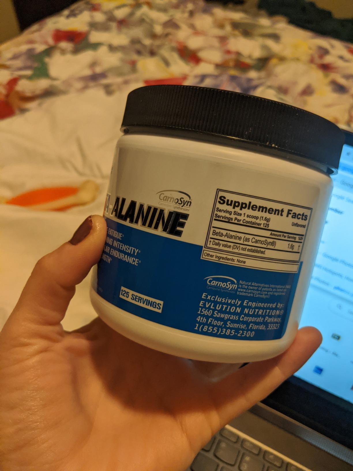 Evlution Nutrition Beta-Alanine - Supports Muscle Endurance, Intense Training & Strength - 1.6g Pure Beta-Alanine Per Serving - Recovery - Dietary Supplement - Unflavored Powder - 125 Servings customer photo 2