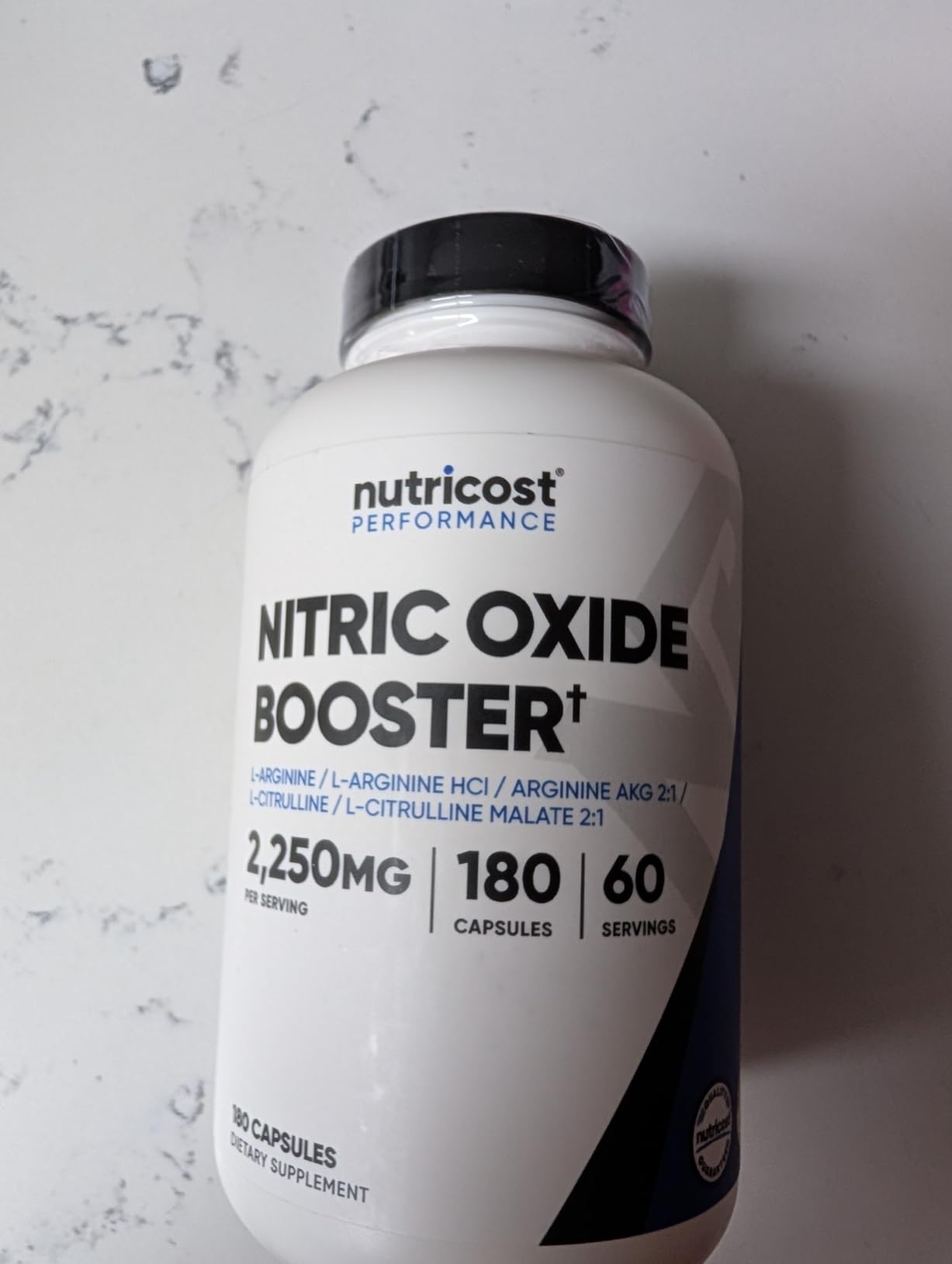 Nutricost Nitric Oxide Booster 2250mg, 180 Capsules, Gluten Free | 750mg Per Capsule, 60 Servings, GMO-Free customer photo 1