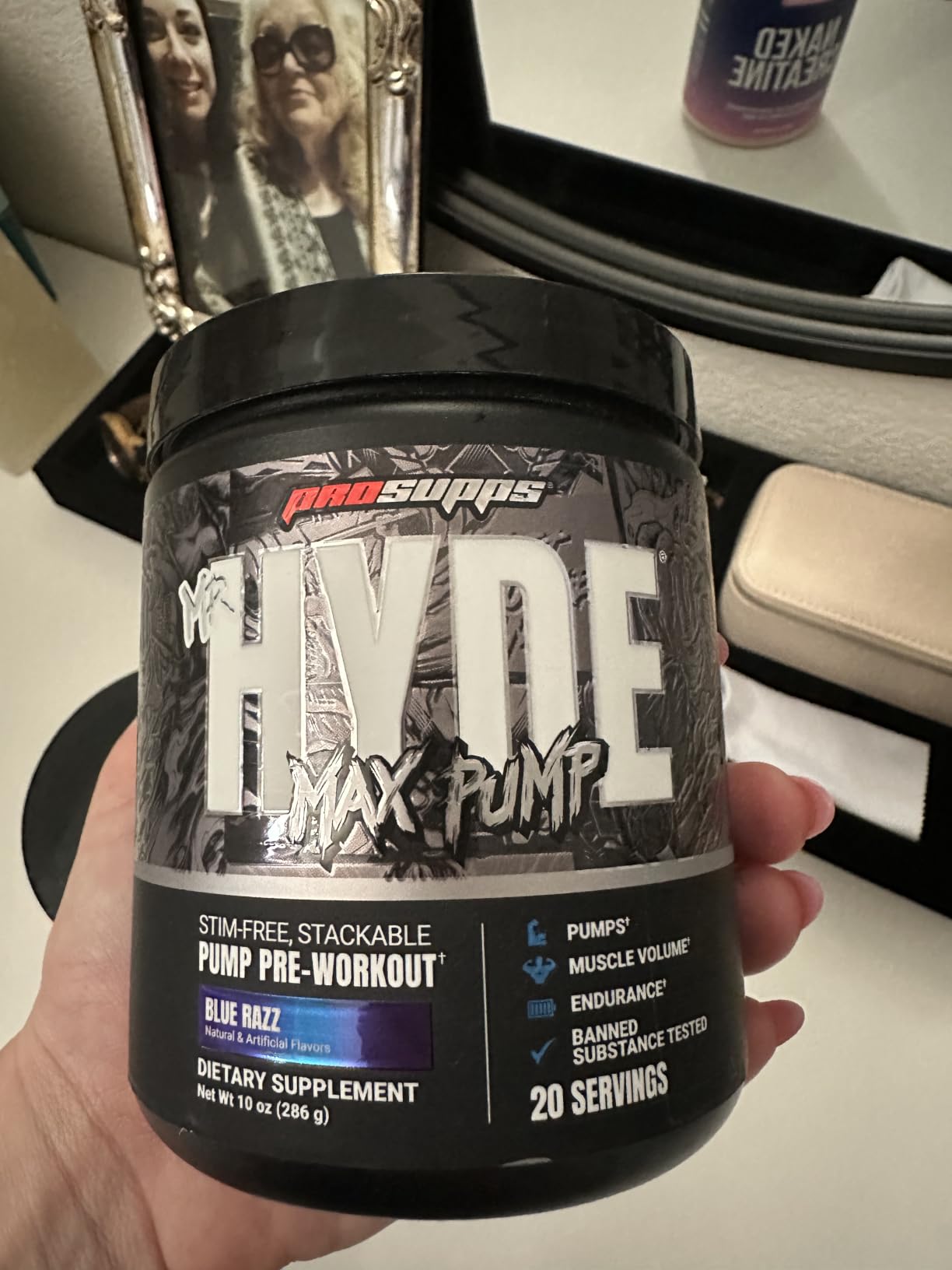 ProSupps Mr. Hyde Max Pump Pre Workout Powder, Blue Razz | Stim-Free Preworkout Supports Blood Flow, Muscle Volume & Endurance - Caffeine-Free Nitric Oxide Gym Supplements, 20 Servings customer photo 1