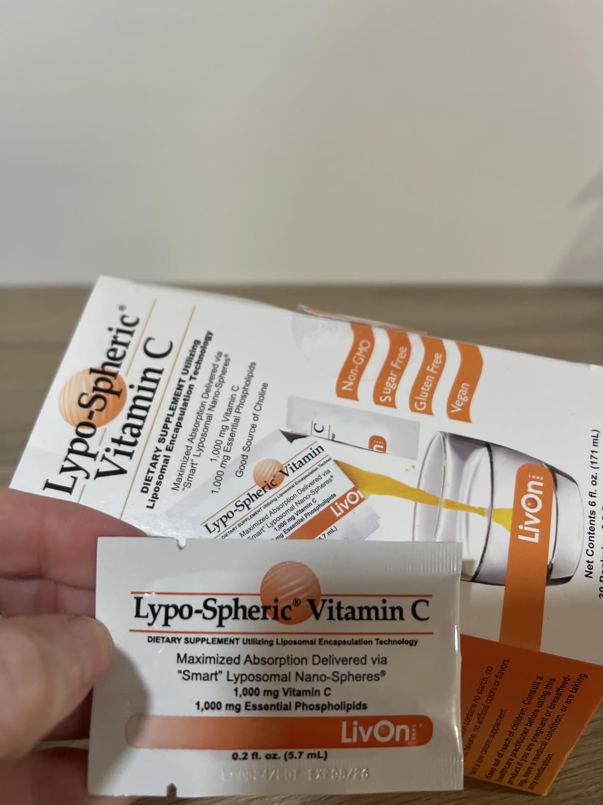 LivOn Laboratories Lypo-Spheric Liposomal Vitamin C 1000mg - No Sugar, Immune Support, Plant Based - Easy to Swallow, Absorbable - Non-GMO, Gluten Free (0.2 fl oz Individual 30 Packets) customer photo 1