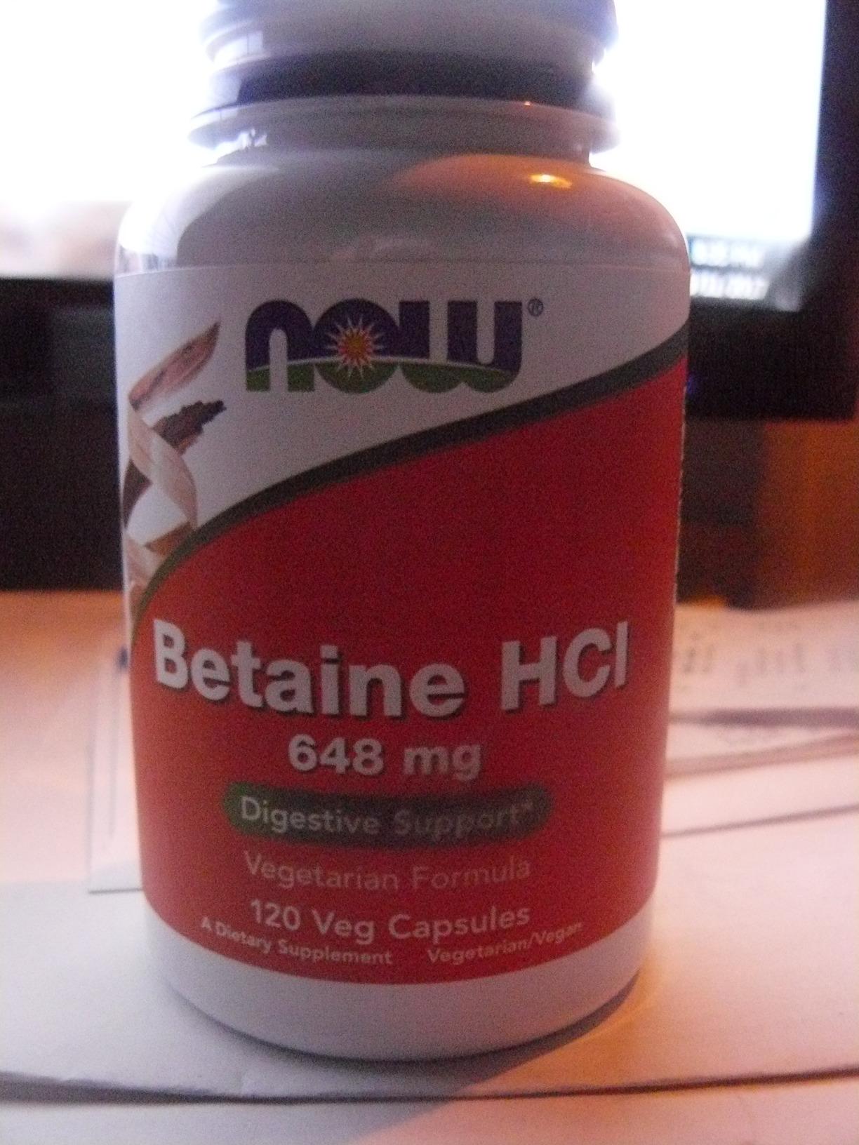NOW Foods Supplements, Betaine HCl 648 mg, Vegetarian Formula, Digestive Support, 120 Veg Capsules customer photo 1