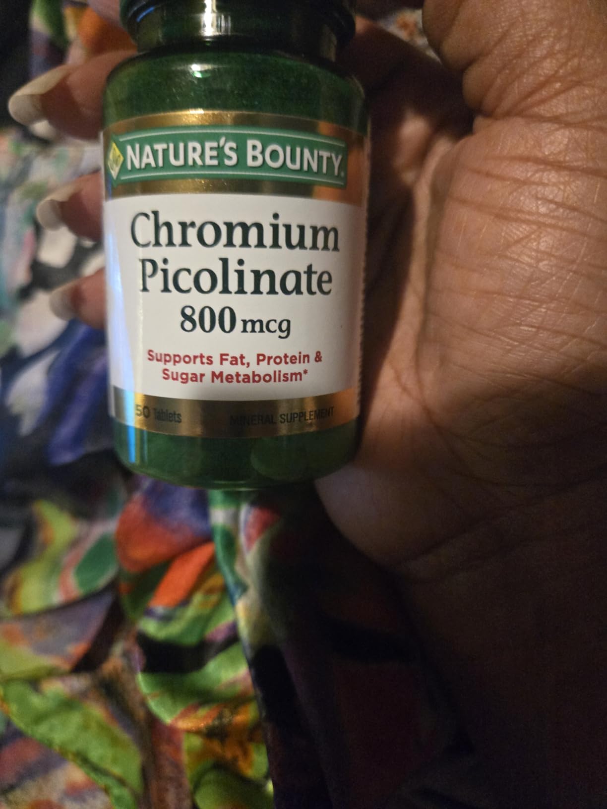 Nature's Bounty Chromium Picolinate, Supports Fat, Protein & Sugar Metabolism, Mineral Supplement, 800 mcg, 50 Tablets customer photo 1