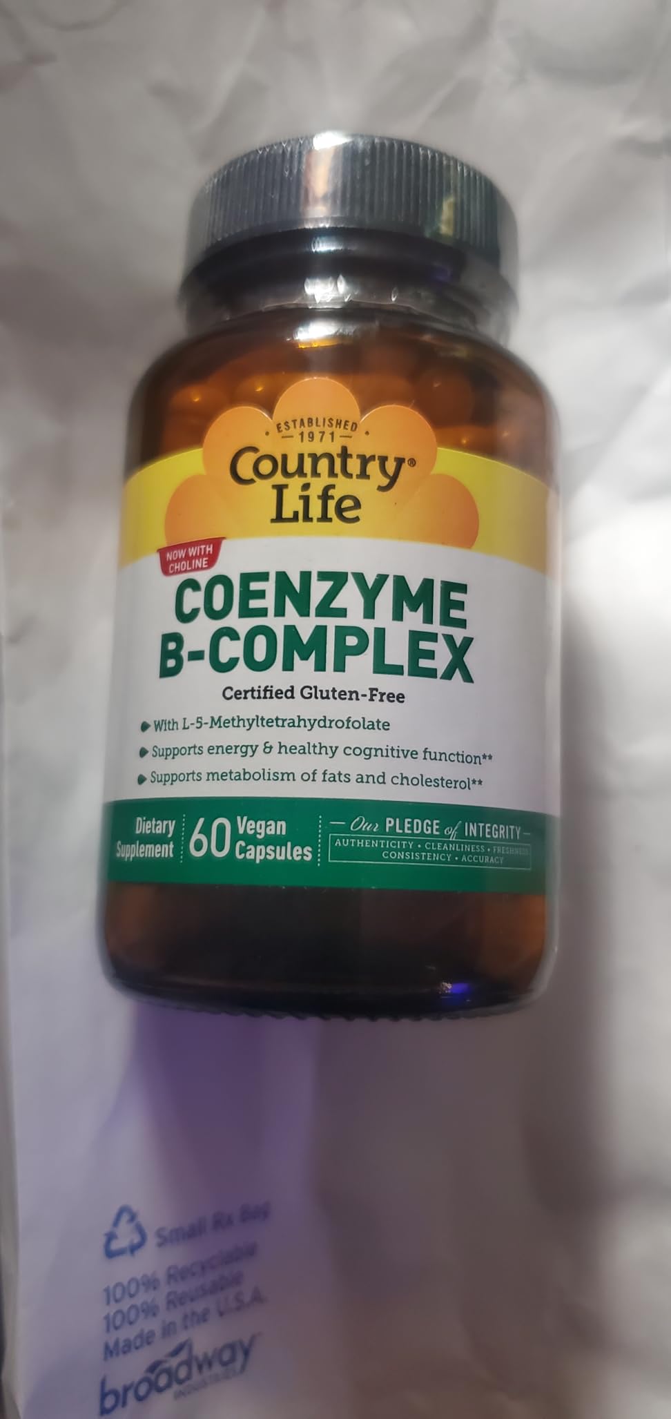 Country Life Coenzyme B-Complex with Methylfolate and B12, 240 Capsules | Includes coenzyme forms of B vitamins plus choline, inositol and alpha lipoic acid for energy and cognitive support customer photo 2