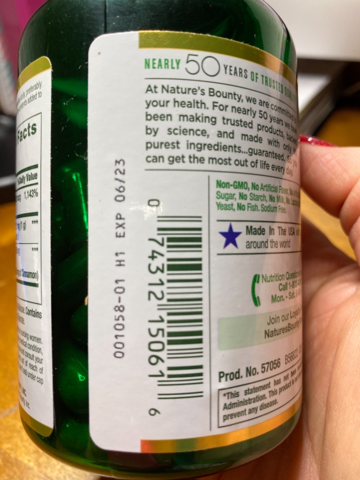 Nature's Bounty Cinnamon 2000mg Plus Chromium, 60 Capsules | Sugar Metabolism Support Supplement customer photo 2