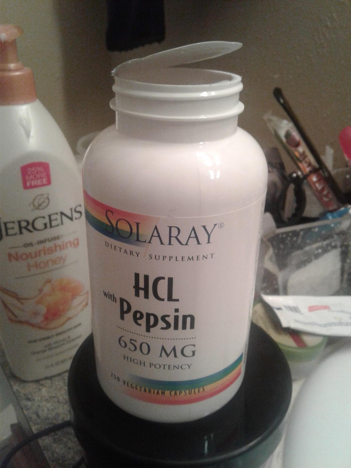 SOLARAY Betaine HCl with Pepsin, 250 VegCaps | Digestive & Gut Health Support, Betaine Hydrochloride, Pepsin & Digestive Enzymes, 250 Servings - Lab Verified customer photo 1