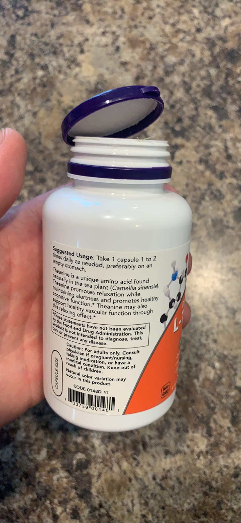 NOW Foods Supplements, L-Theanine 200 mg with Inositol, Stress Management, 120 Veg Capsules customer photo 1