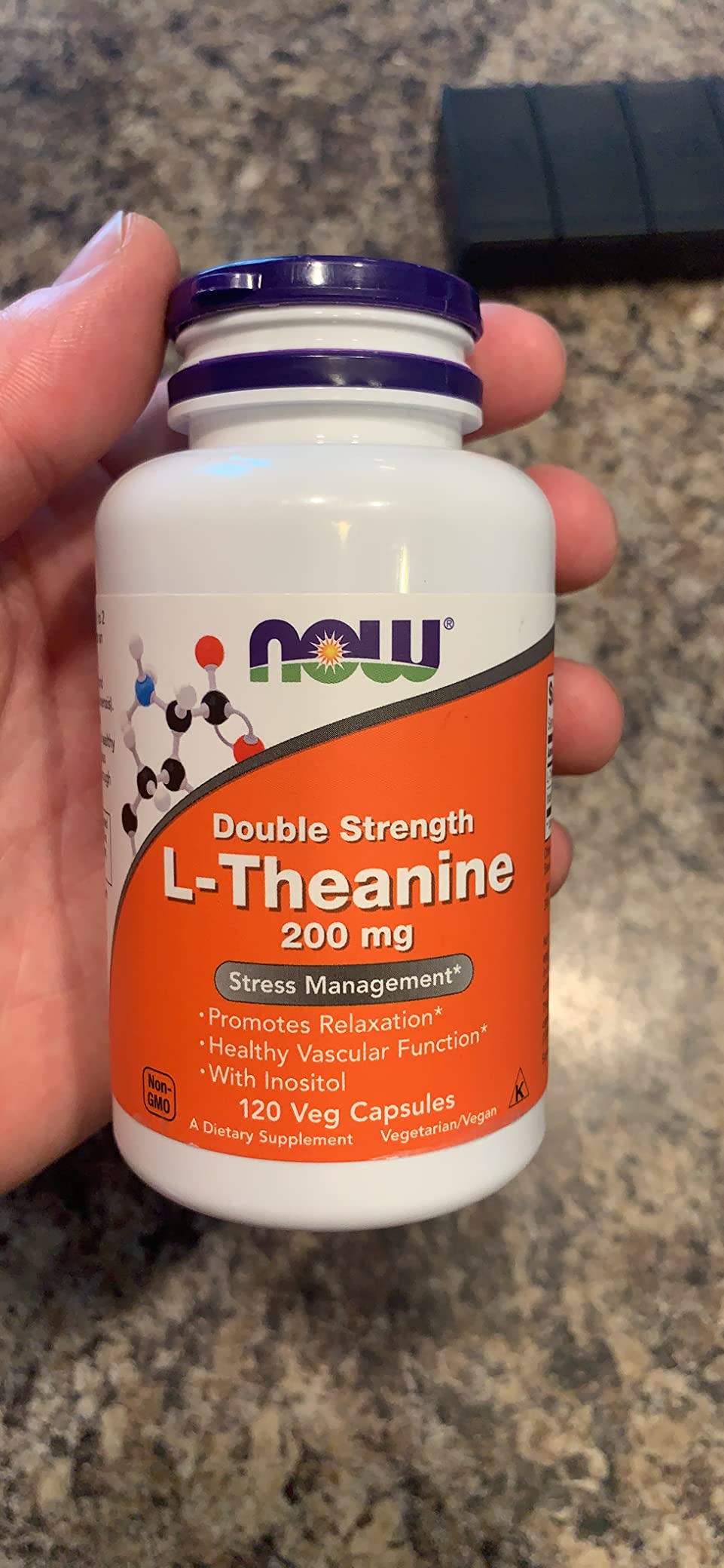 NOW Foods Supplements, L-Theanine 200 mg with Inositol, Stress Management, 120 Veg Capsules customer photo 2