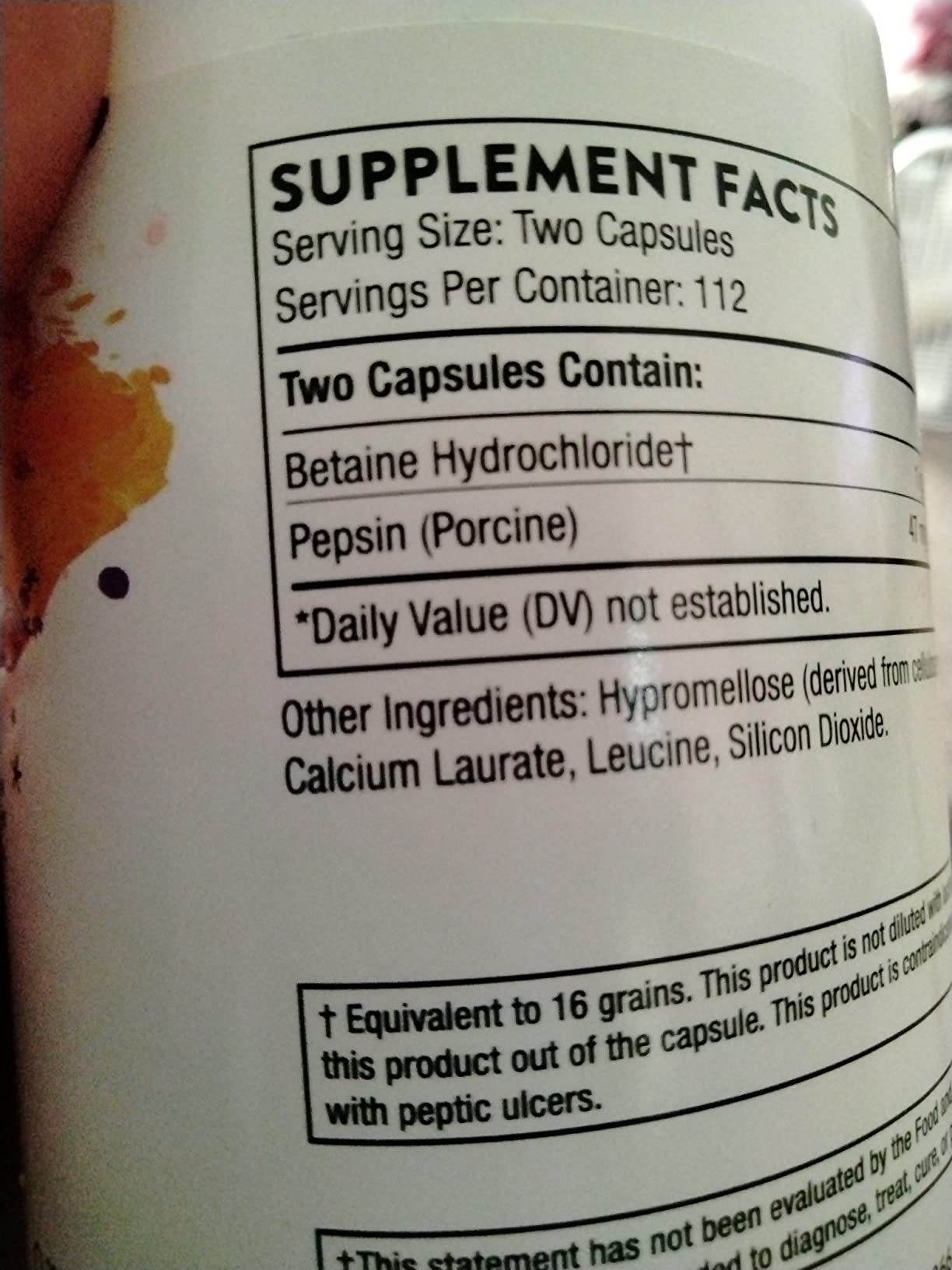THORNE - Betaine HCL & Pepsin - Digestive Enzyme & Hydrochloric Acid Supplement for Protein Digestion & Occasional Gas or Bloating Relief - Third-Party Certified - Gluten & Dairy-Free - 225 Capsules customer photo 2